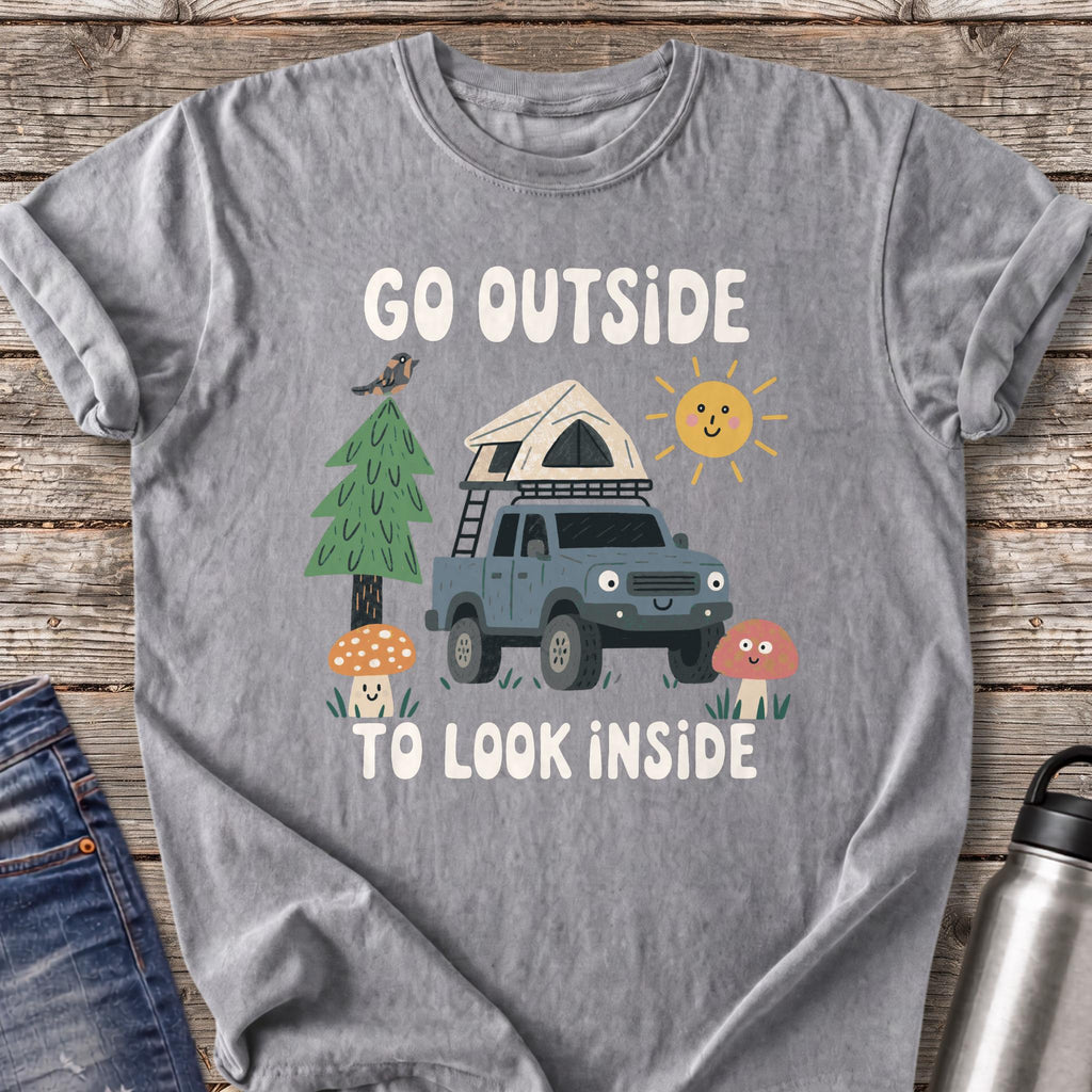 Go Outside to Look Inside T-Shirt — Grey