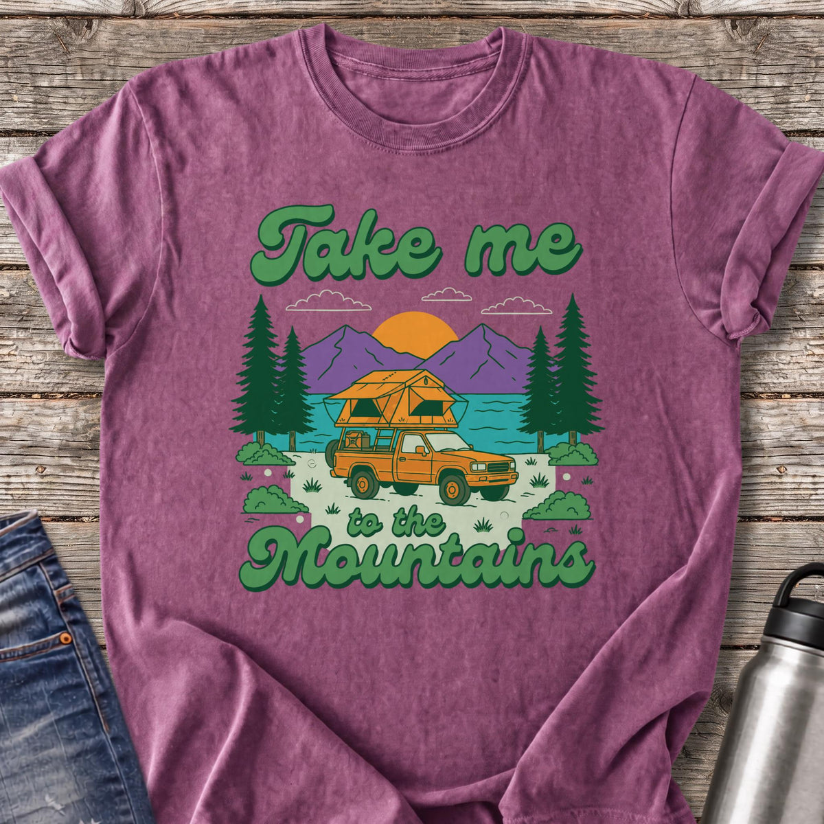 Take Me to the Mountains T-Shirt — Berry