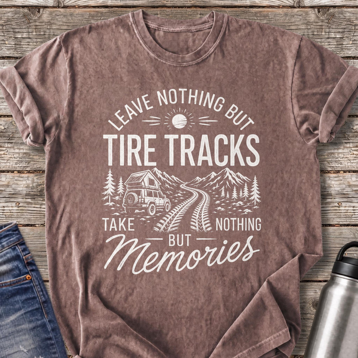 Leave Nothing but Tire Tracks T-Shirt — Espresso