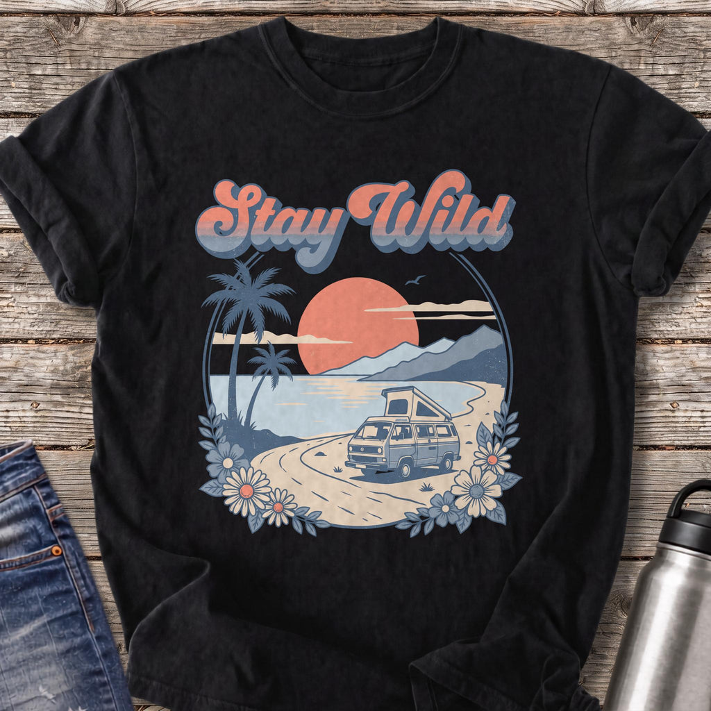 Stay Wild by the Sea T-Shirt — Black