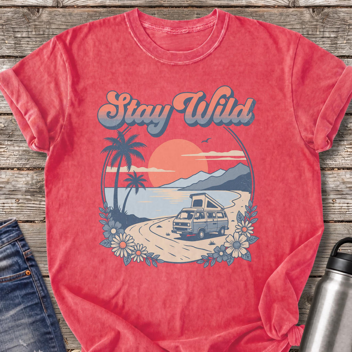 Stay Wild by the Sea T-Shirt — Watermelon