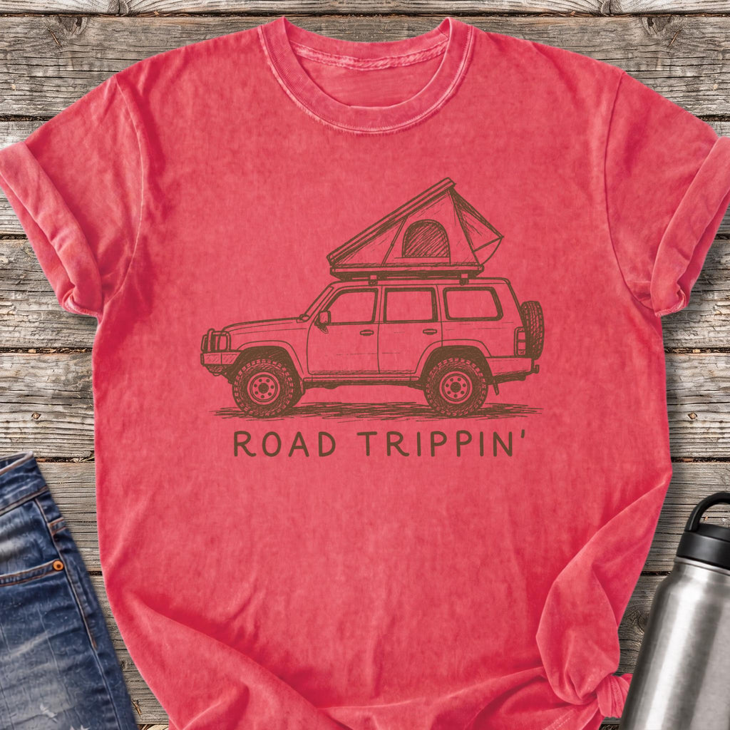 Road Trippin in the Wagon T-Shirt — Watermelon