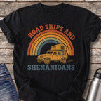 Road Trips and Shenanigans T-Shirt — Black