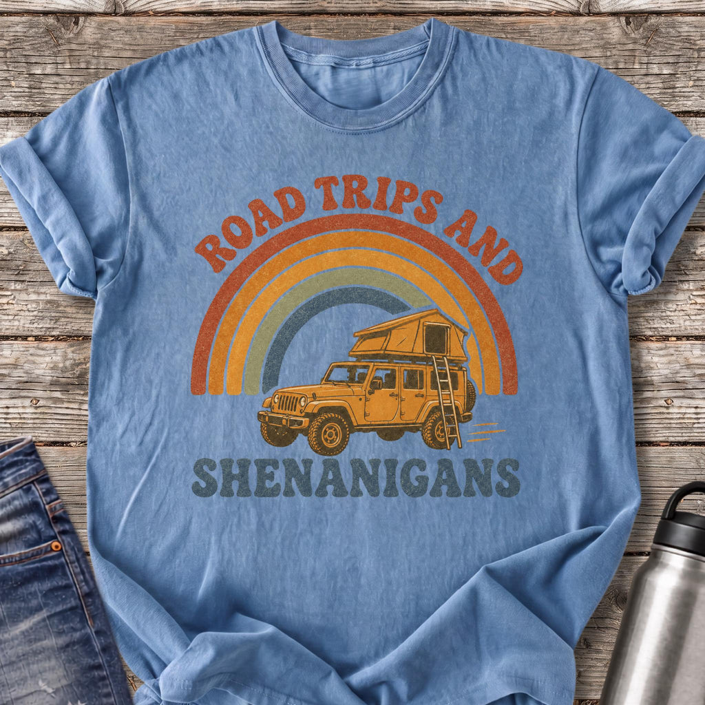 Road Trips and Shenanigans T-Shirt — Blue Jean