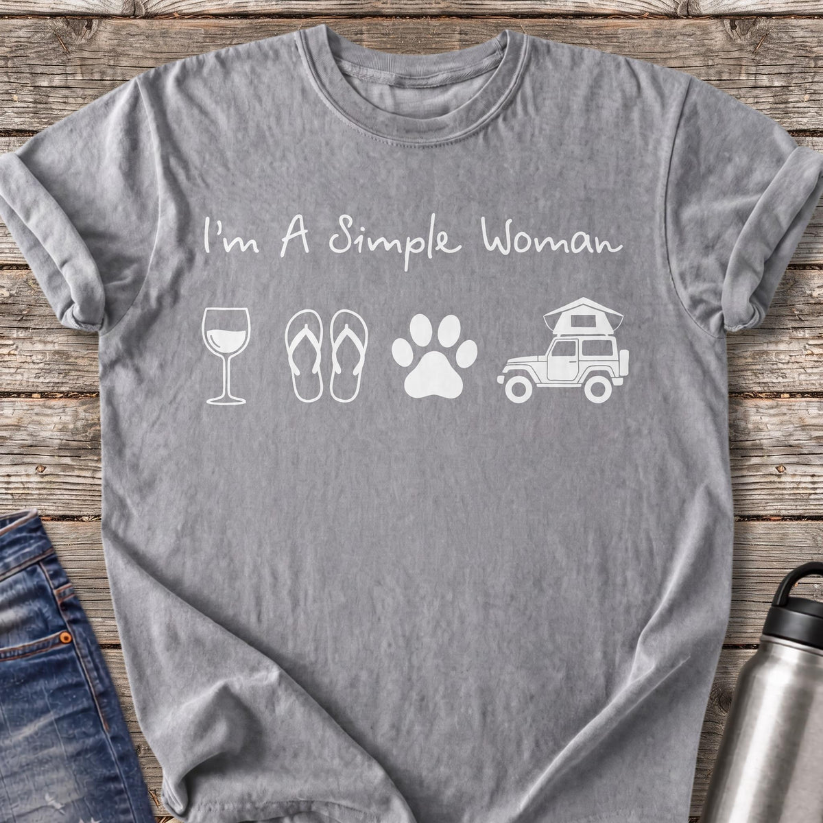 I'm a Simple Woman T-Shirt — Grey