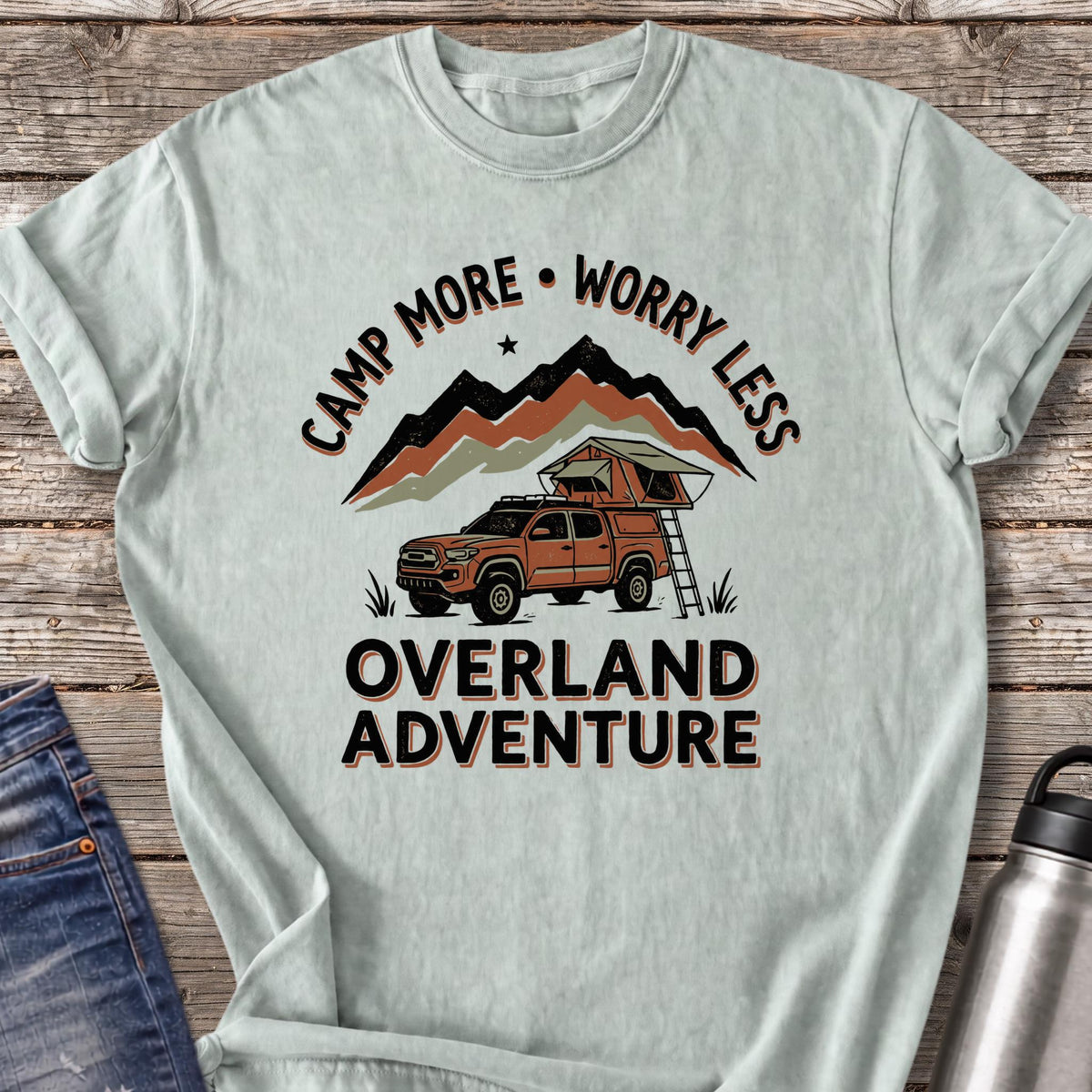 Camp More Worry Less T-Shirt — Bay