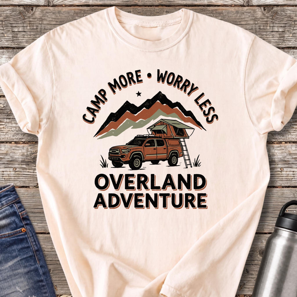 Camp More Worry Less T-Shirt — Ivory