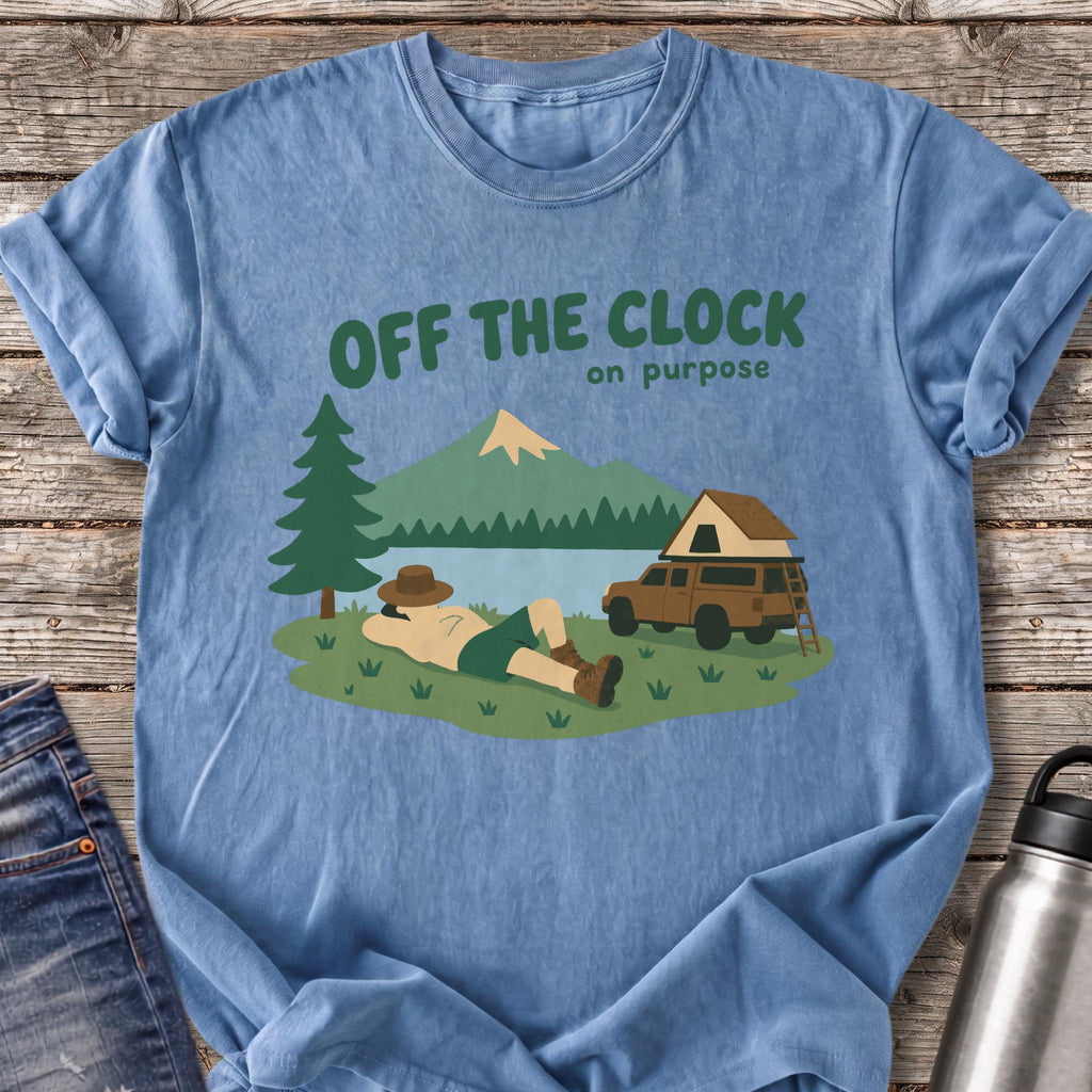 Off the Clock on Purpose T-Shirt — Blue Jean