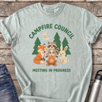 Campfire Council Meeting in Progress T-Shirt — Bay