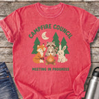 Campfire Council Meeting in Progress T-Shirt — Watermelon