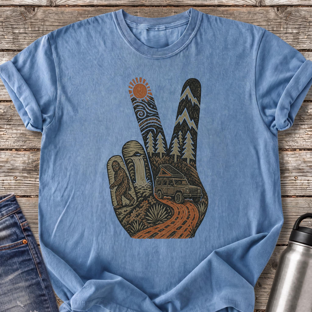 Peace and Bigfoot T-Shirt — Blue Jean