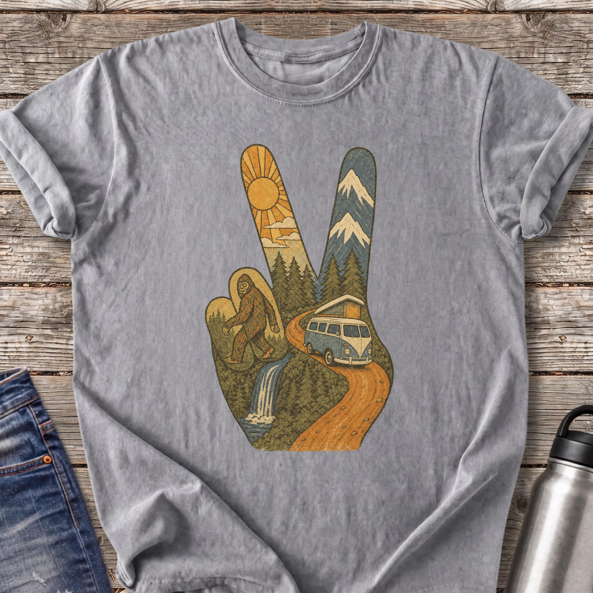 Pop Top Peace T-Shirt — Grey