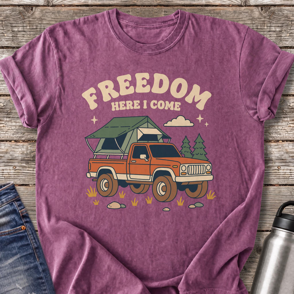 Freedom Here I Come T-Shirt — Berry