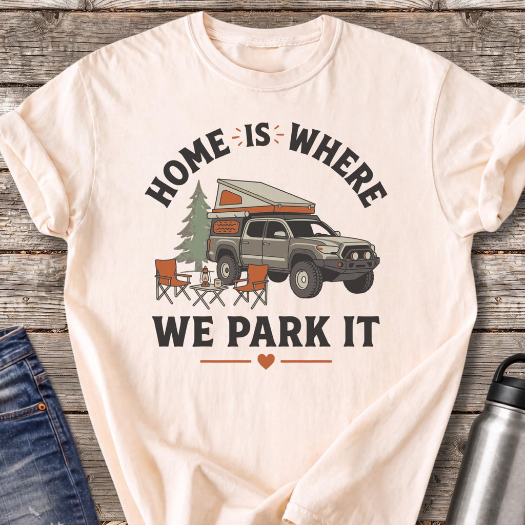 Home Is Where We Park It T-Shirt — Ivory