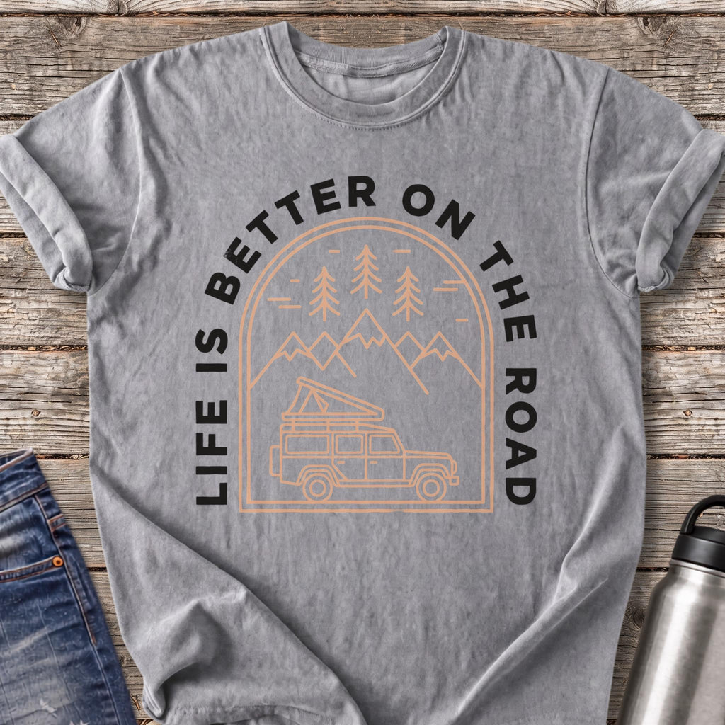 Life Is Better on the Road T-Shirt — Grey