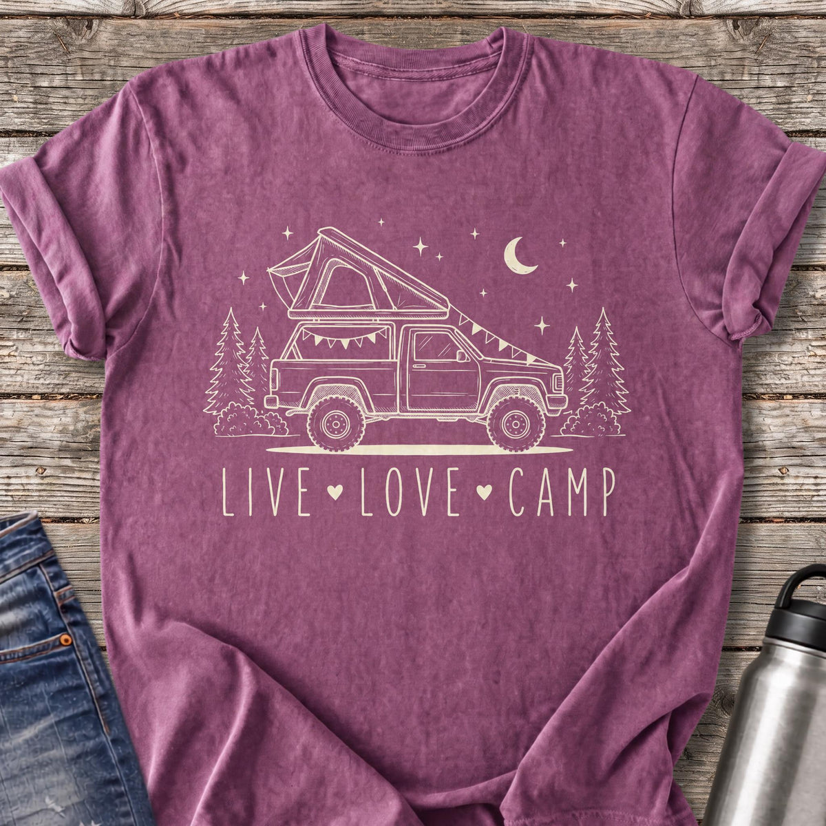 Live Love Camp T-Shirt — Berry