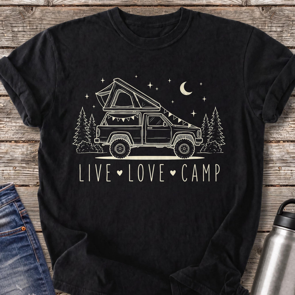Live Love Camp T-Shirt — Black