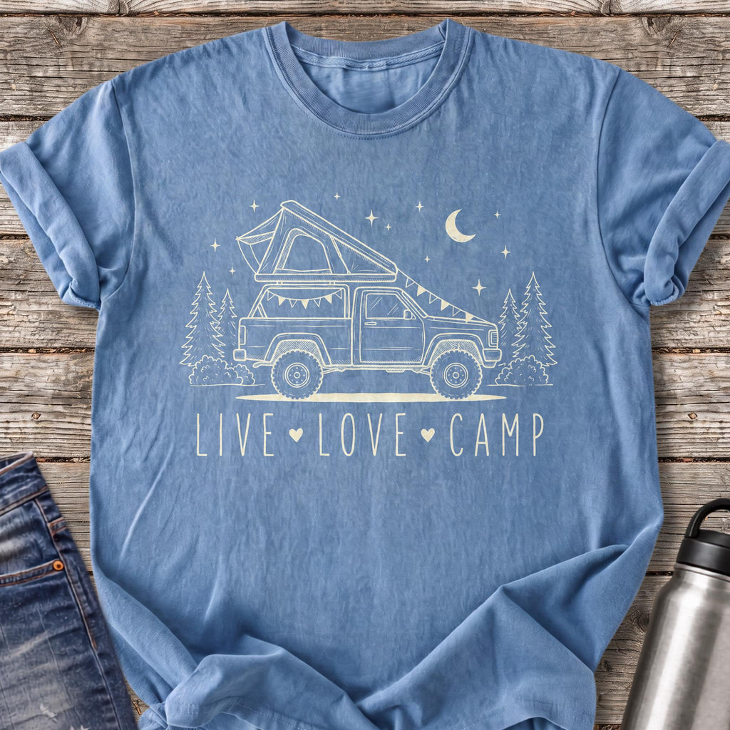 Live Love Camp T-Shirt — Blue Jean