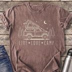 Live Love Camp T-Shirt — Espresso