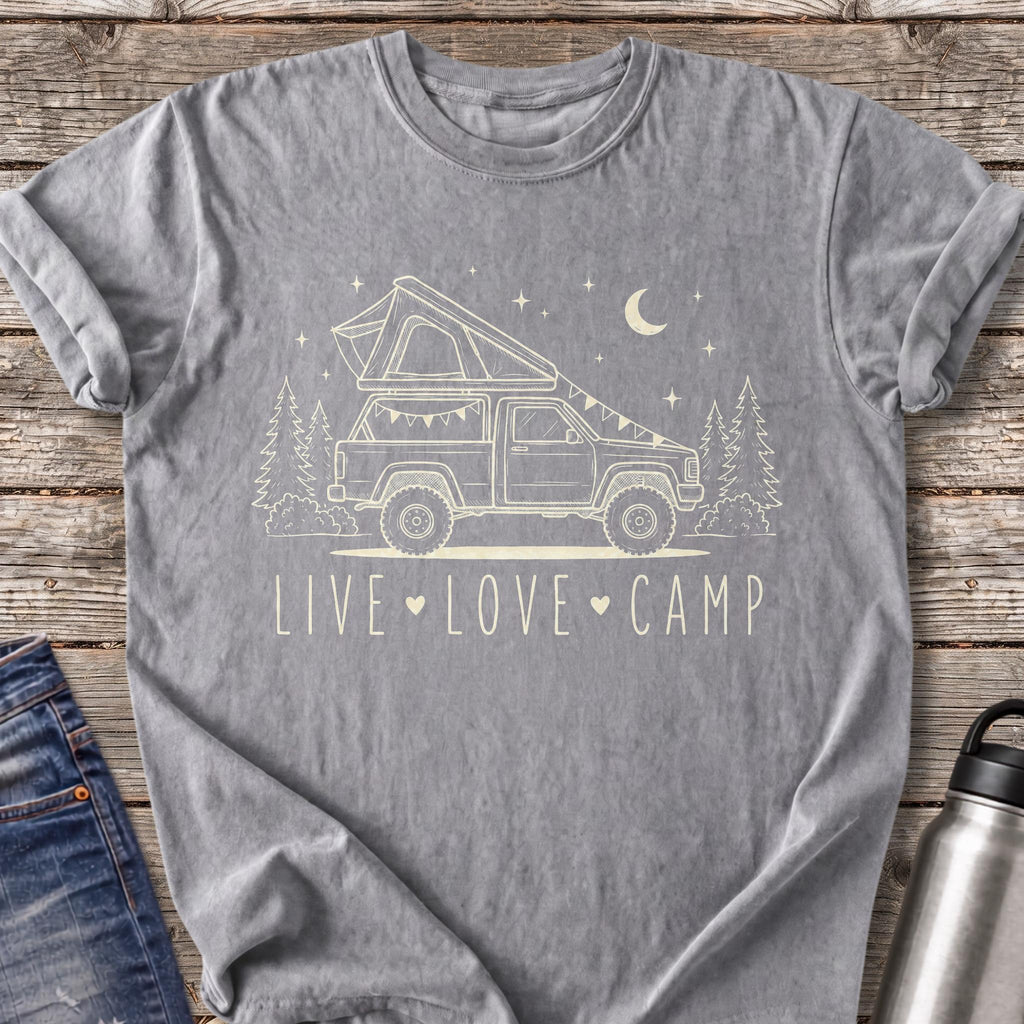 Live Love Camp T-Shirt — Grey