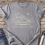 Live Love Camp T-Shirt — Grey
