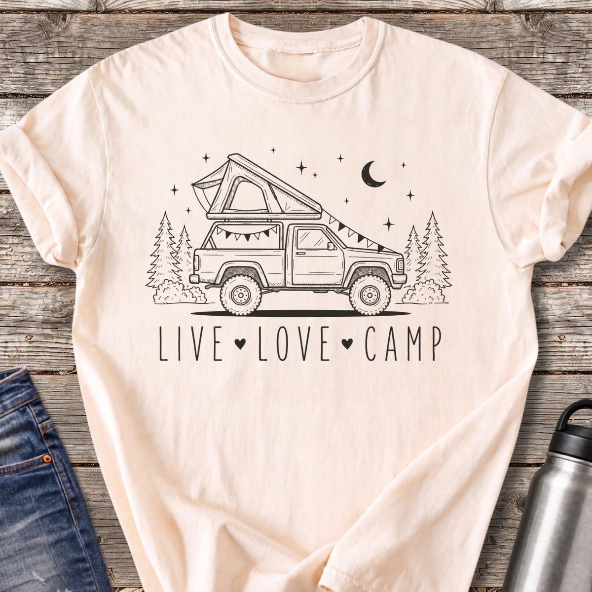 Live Love Camp T-Shirt — Ivory