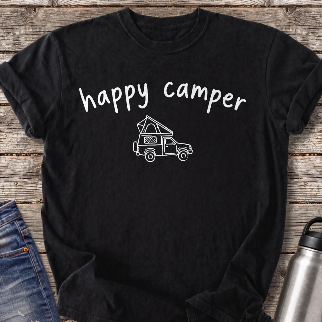 Happy Camper T-Shirt — Black