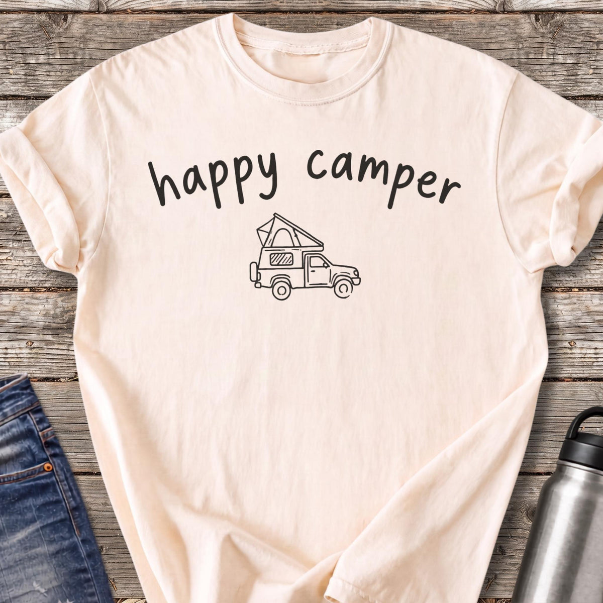 Happy Camper T-Shirt — Ivory