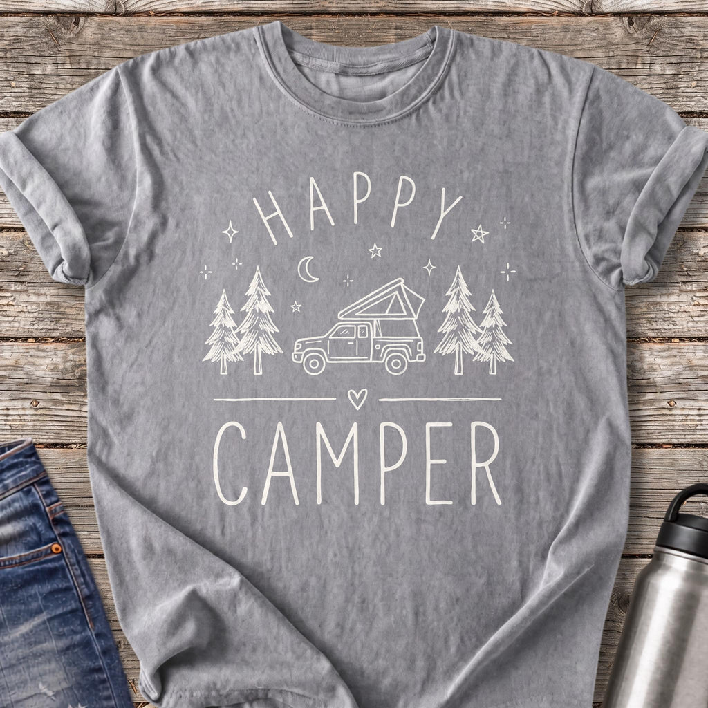 Happy Camper T-Shirt — Grey