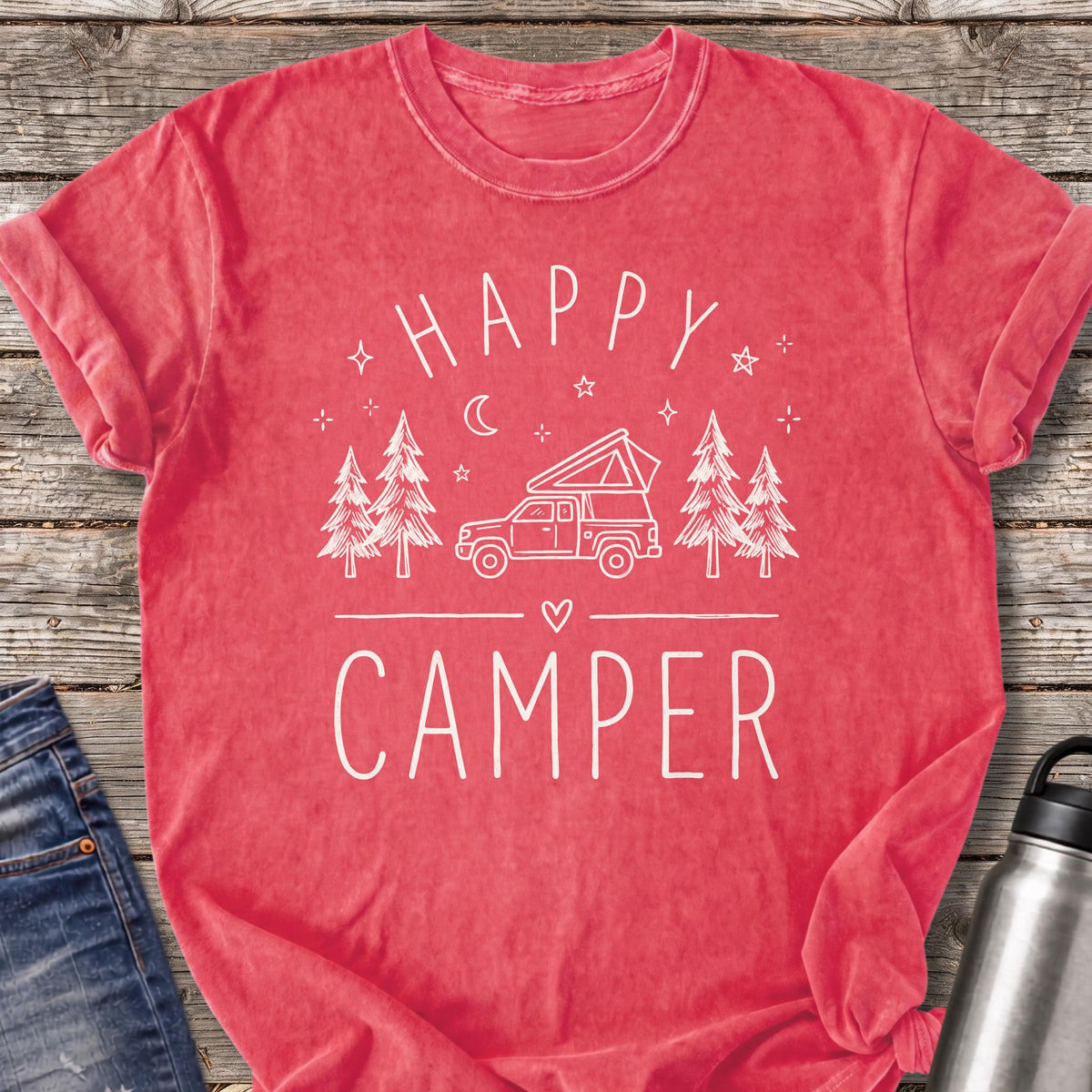 Happy Camper T-Shirt — Watermelon