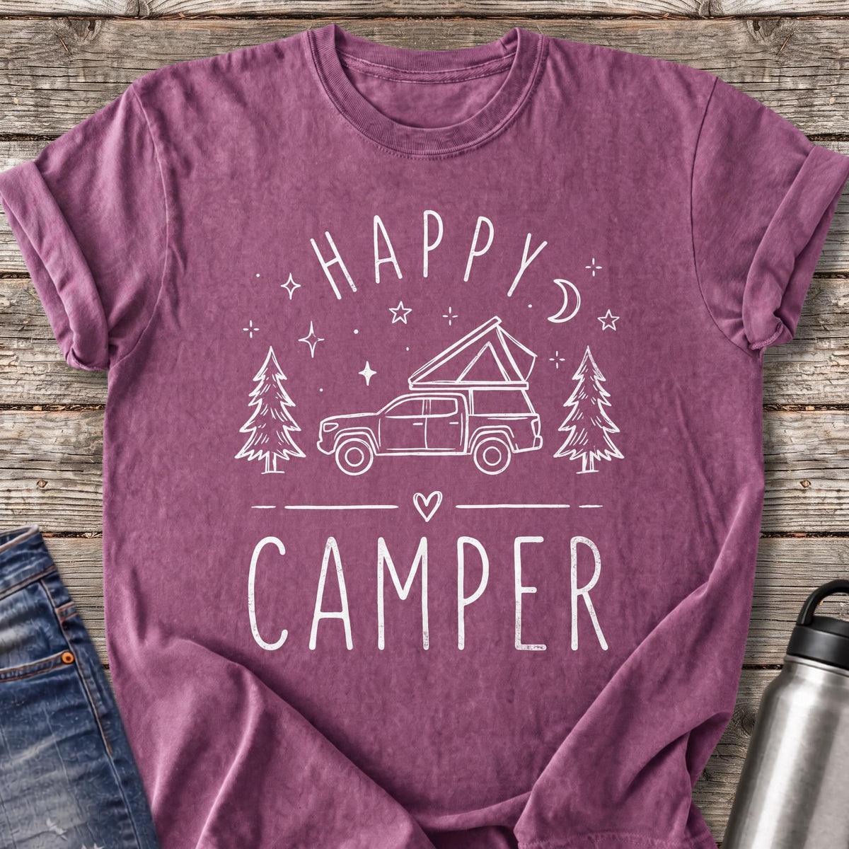 Happy Camper by Moonlight T-Shirt — Berry