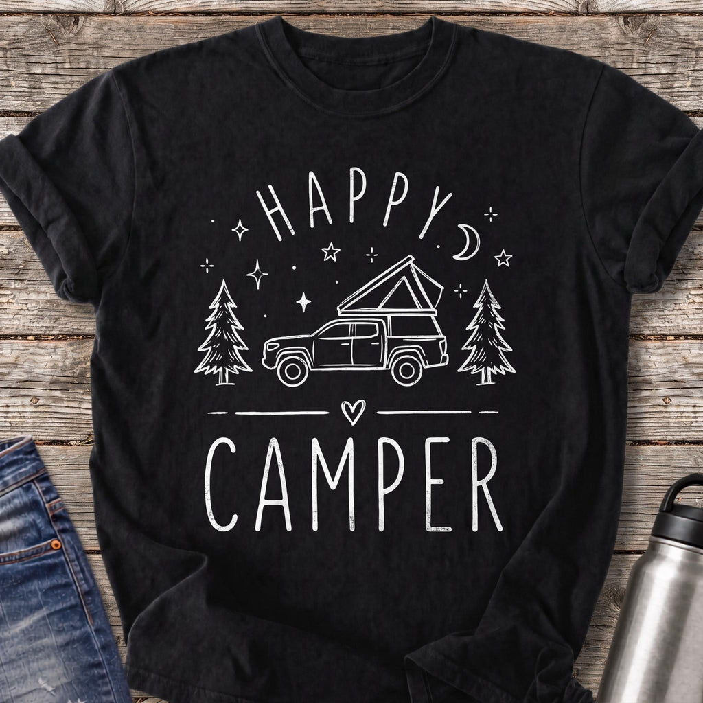 Happy Camper by Moonlight T-Shirt — Black
