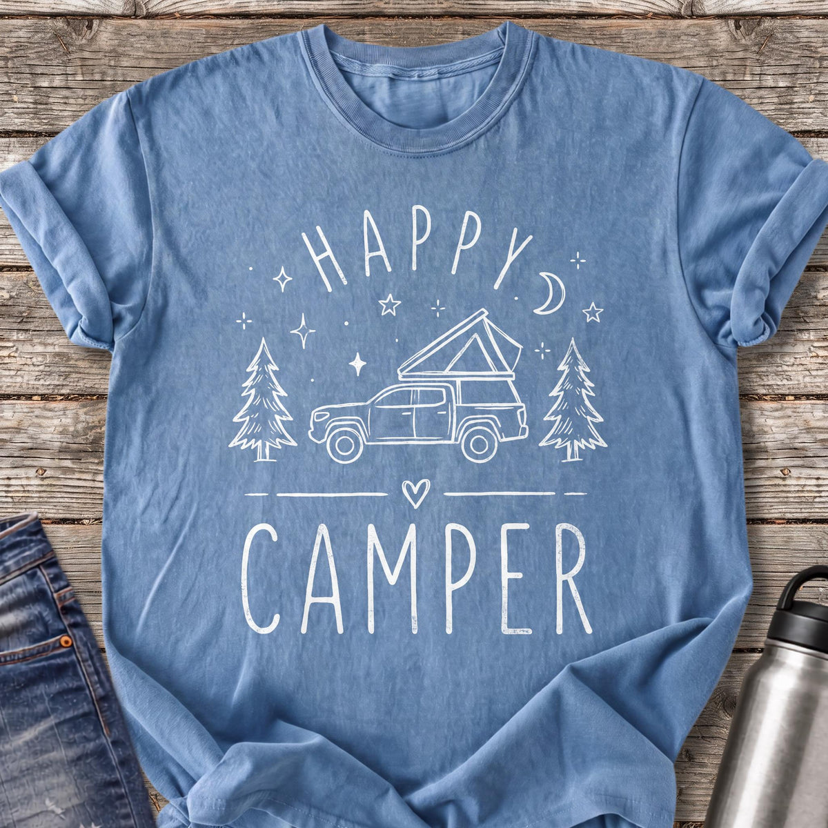 Happy Camper by Moonlight T-Shirt — Blue Jean