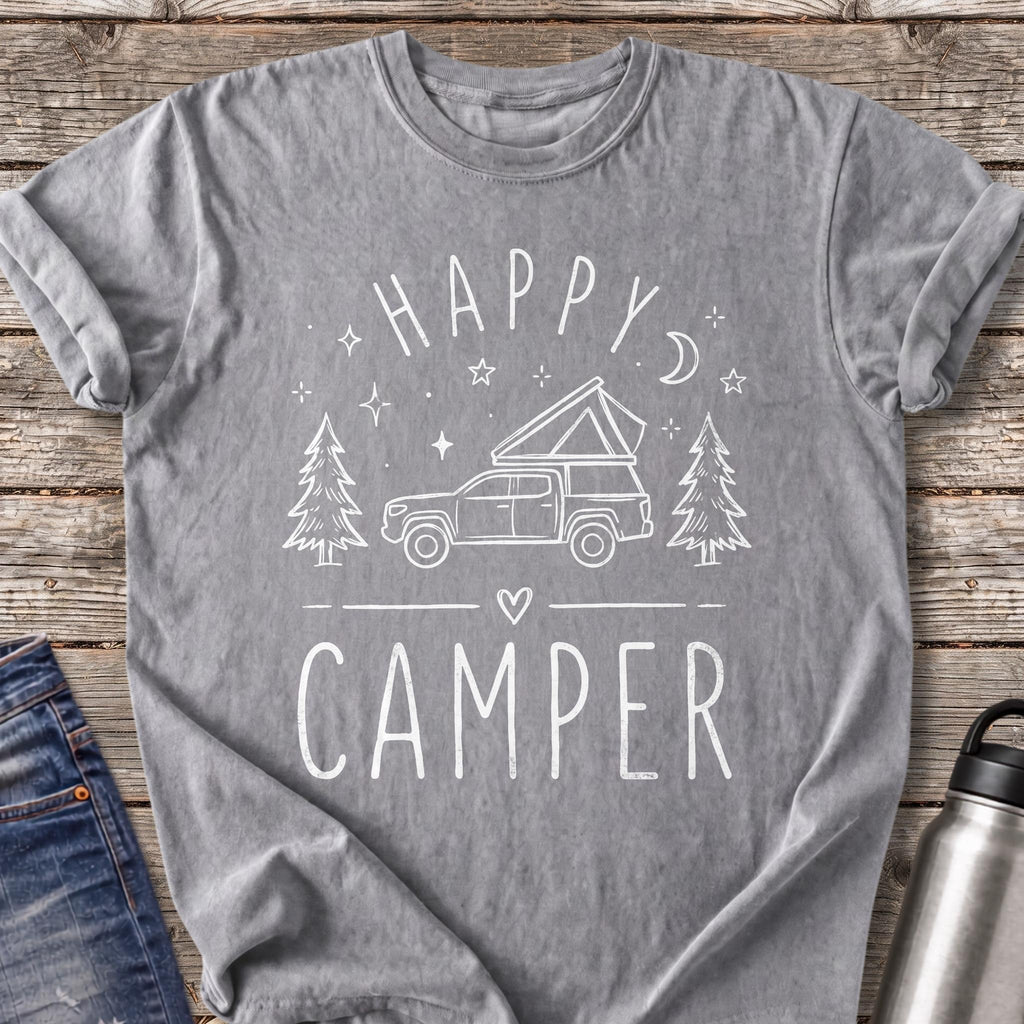 Happy Camper by Moonlight T-Shirt — Grey