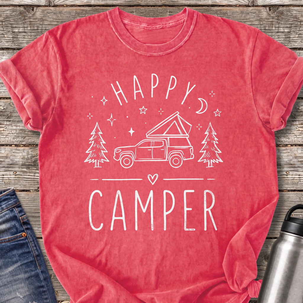 Happy Camper by Moonlight T-Shirt — Watermelon