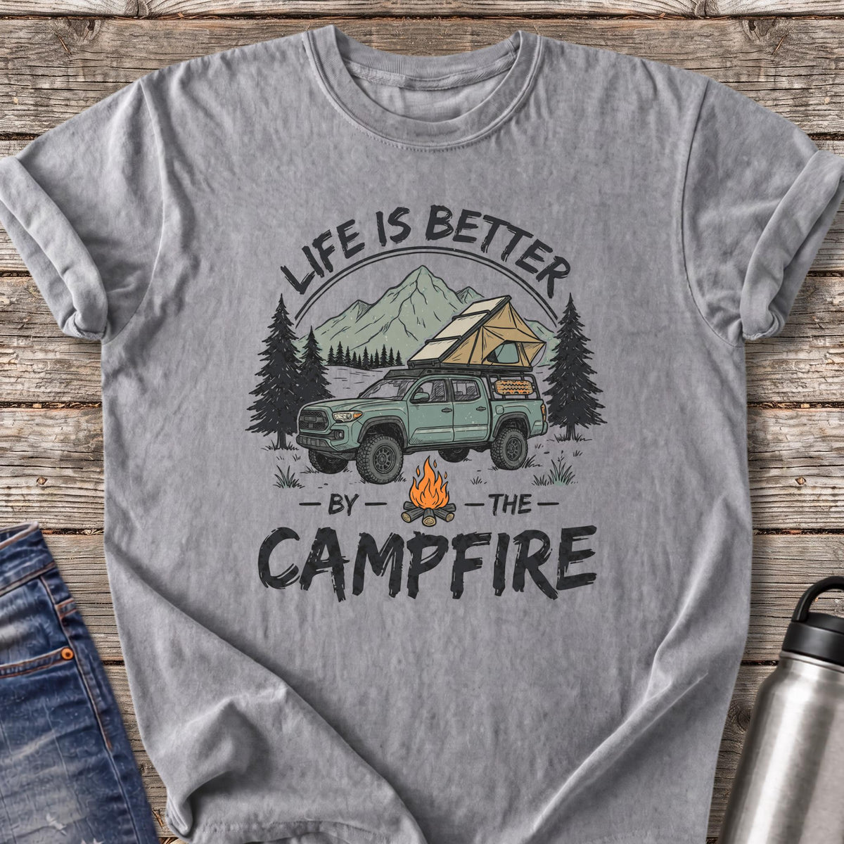Life Is Better by the Campfire T-Shirt — Grey