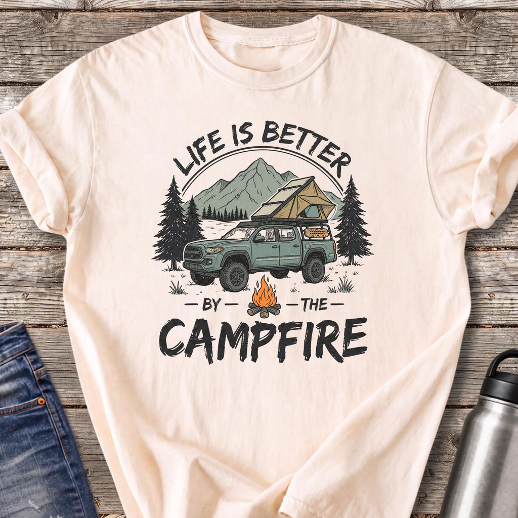 Life Is Better by the Campfire T-Shirt — Ivory