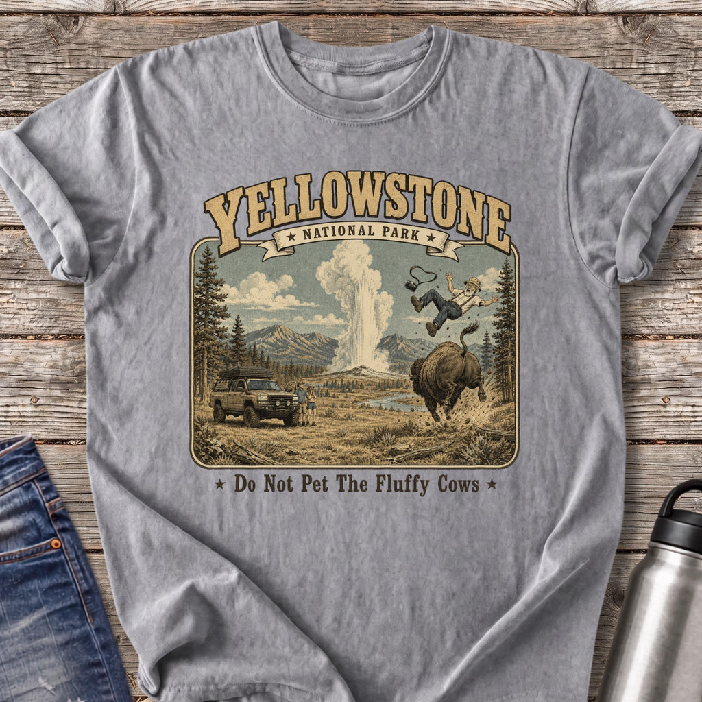 Yellowstone Do Not Pet the Fluffy Cows T-Shirt — Grey