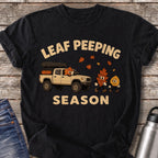 Leaf Peeping Season Road Trip T-Shirt — Black