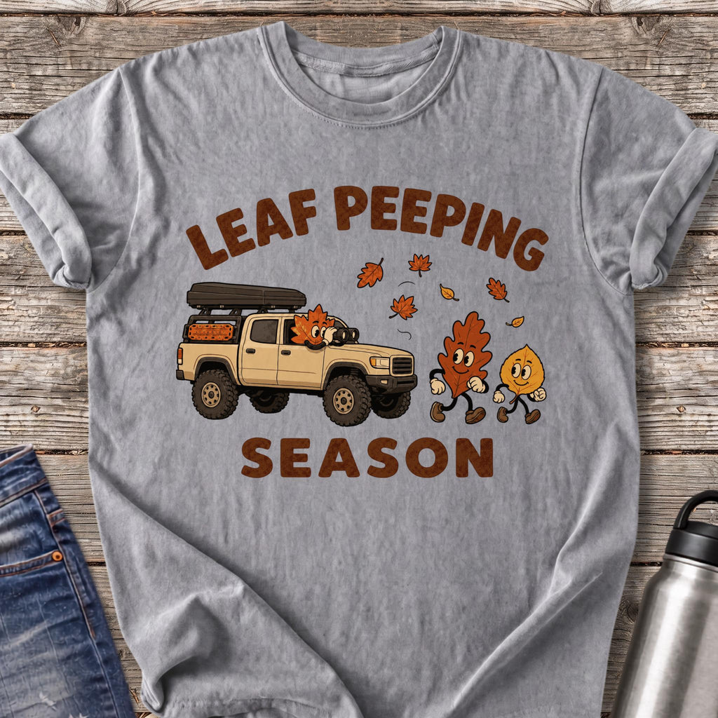 Leaf Peeping Season Road Trip T-Shirt — Grey