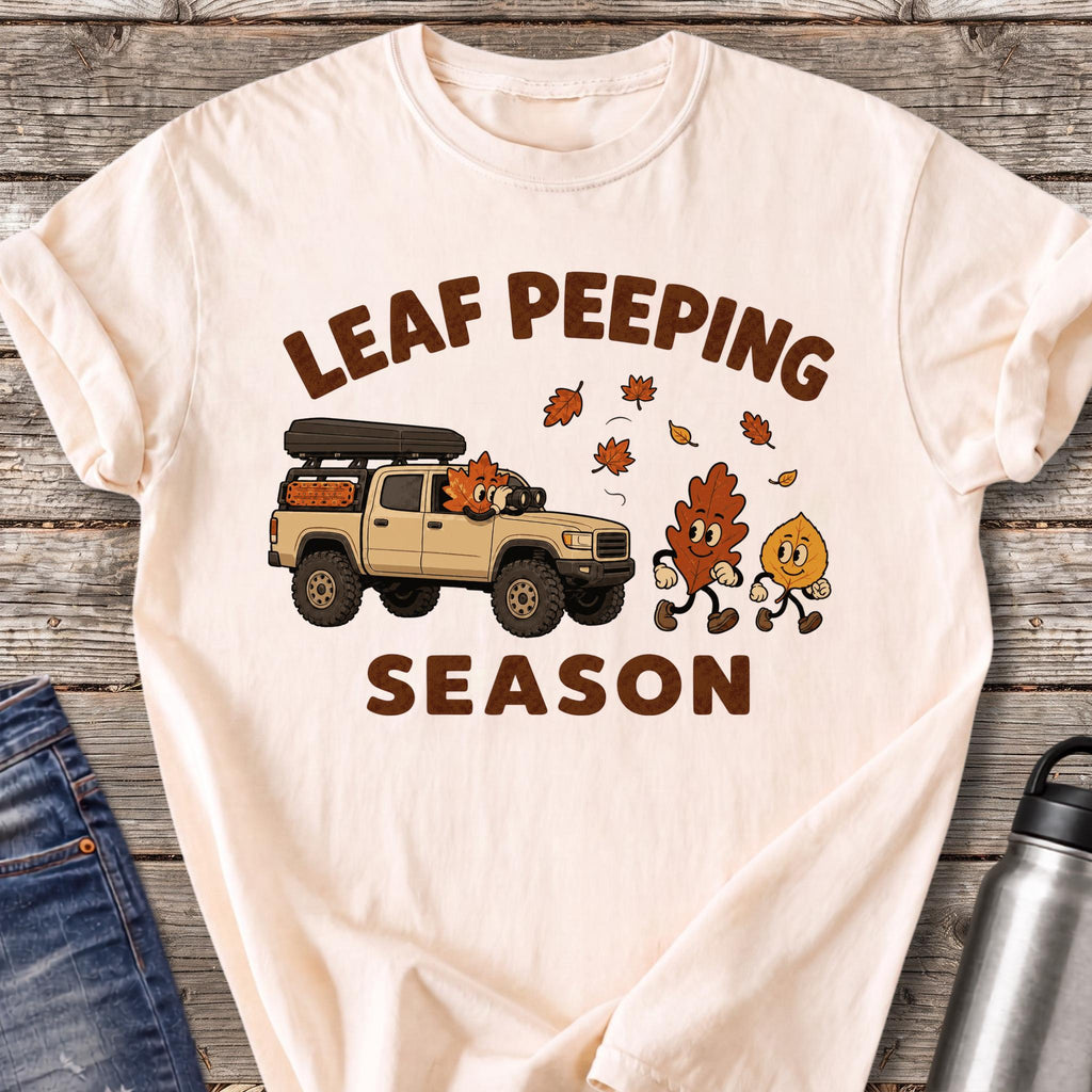 Leaf Peeping Season Road Trip T-Shirt — Ivory