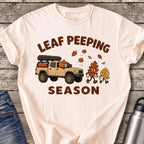 Leaf Peeping Season Road Trip T-Shirt — Ivory