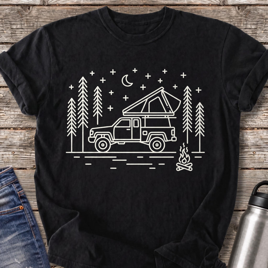 Parked Under the Pines T-Shirt — Black