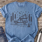 Parked Under the Pines T-Shirt — Blue Jean