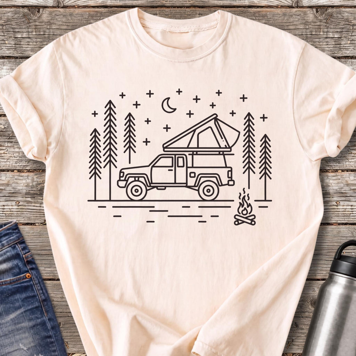 Parked Under the Pines T-Shirt — Ivory