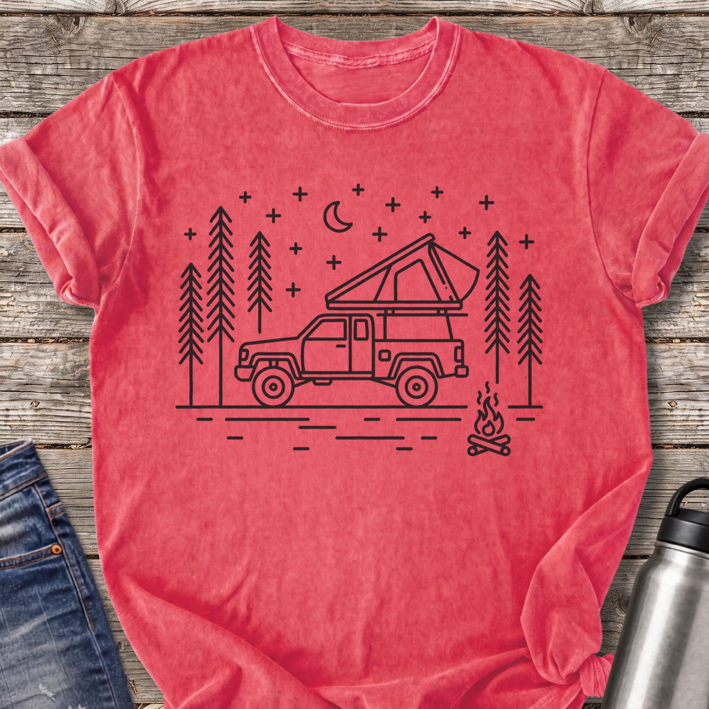 Parked Under the Pines T-Shirt — Watermelon