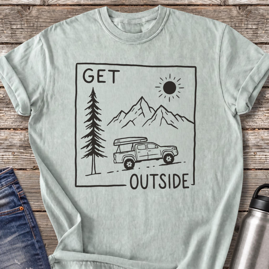 Get Outside Up the Mountain Road T-Shirt — Bay