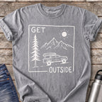 Get Outside Up the Mountain Road T-Shirt — Grey