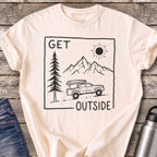 Get Outside Up the Mountain Road T-Shirt — Ivory