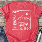Get Outside Up the Mountain Road T-Shirt — Watermelon